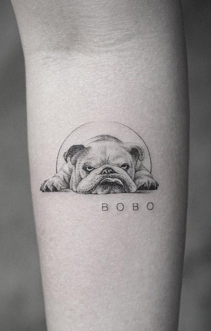 tatuaje de perro en mujer 61