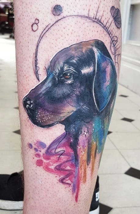tatuaje de perro en mujer 62