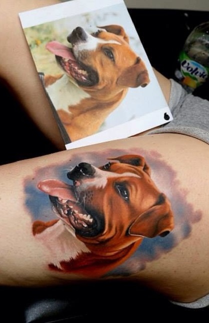 tatuaje de perro en mujer 63