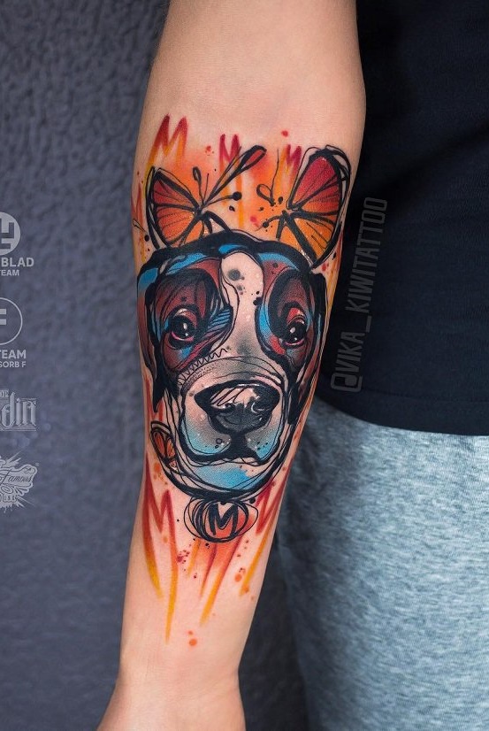 tatuaje de perro en mujer 66