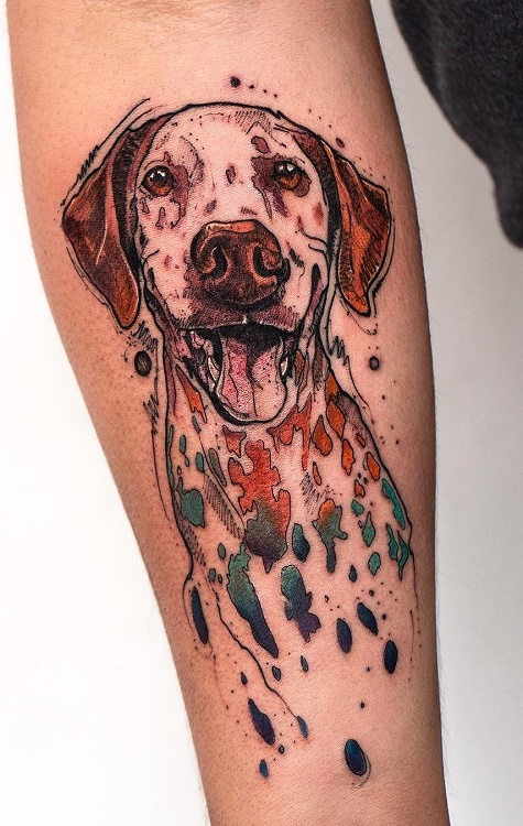 tatuaje de perro en mujer 68