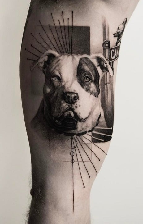 tatuaje de perro en mujer 69