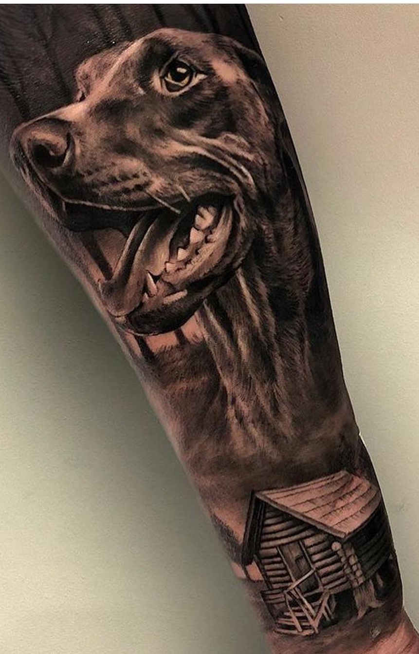 tatuaje de perro en mujer 74