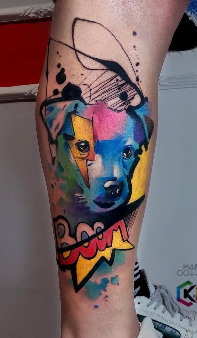 tatuaje de perro en mujer 76