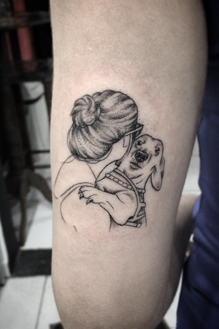 tatuaje de perro en mujer 79