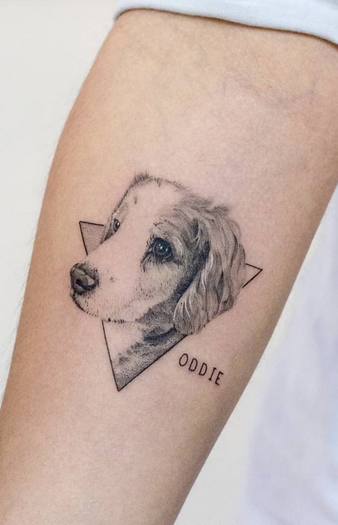 tatuaje de perro en mujer 80