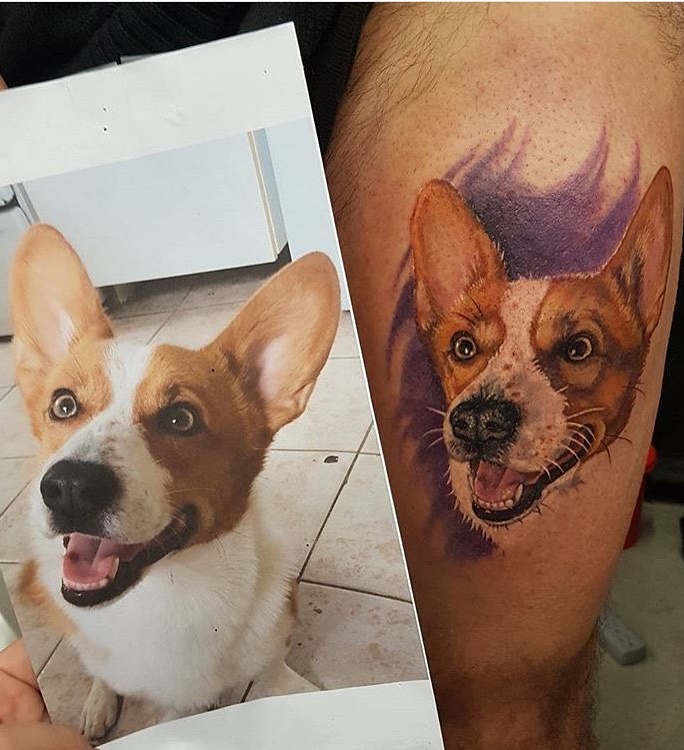 tatuaje de perro en mujer 88