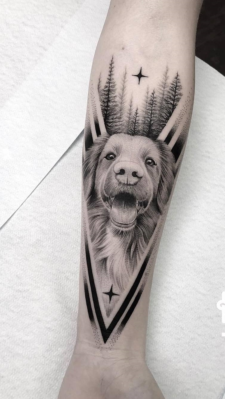 tatuaje de perro en mujer 97
