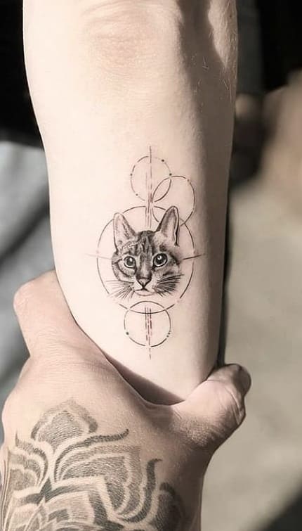 tatuaje gato en mujer 38