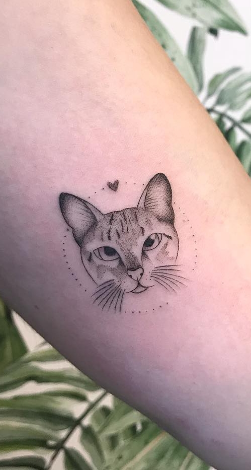 tatuaje gato en mujer 57