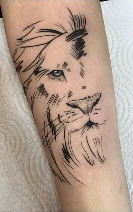 tatuaje masculino leon 19