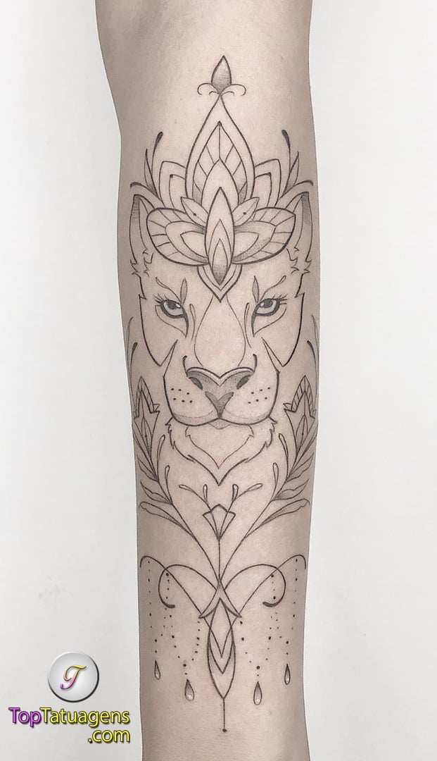 tatuaje masculino leon 27