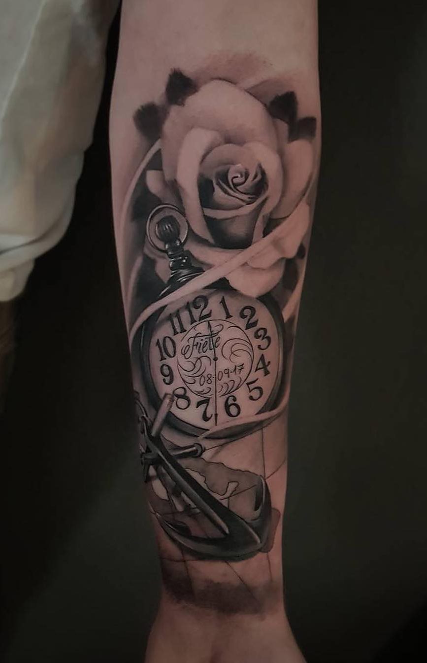 tatuaje reloj 14