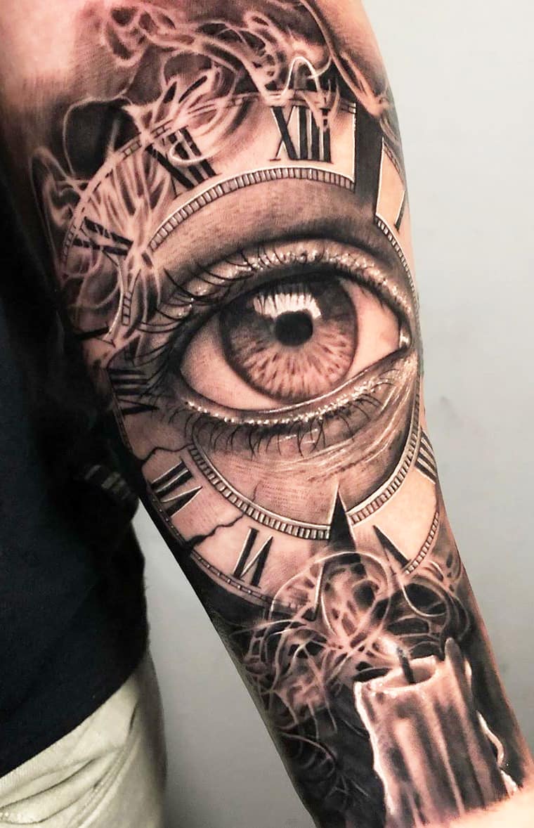tatuaje reloj 33