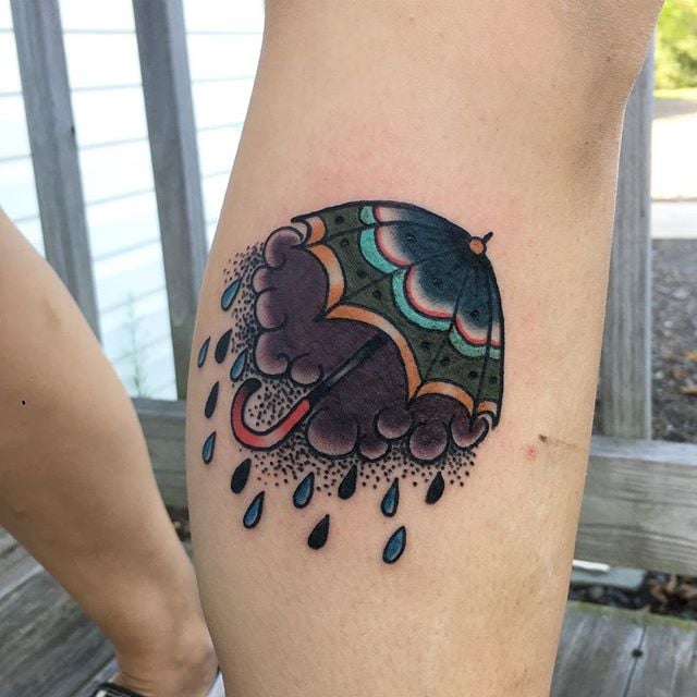 Que symbolise un parapluie sur un tatouage ?