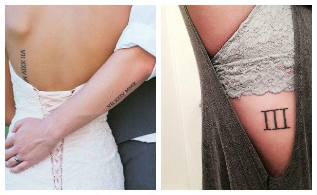 tatouages chiffres romains pour femmes