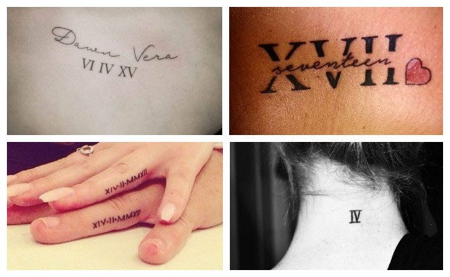 tatouages de chiffres romains