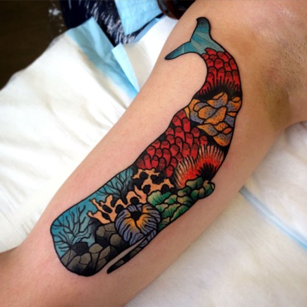 Que symbolise une baleine sur un tatouage ?