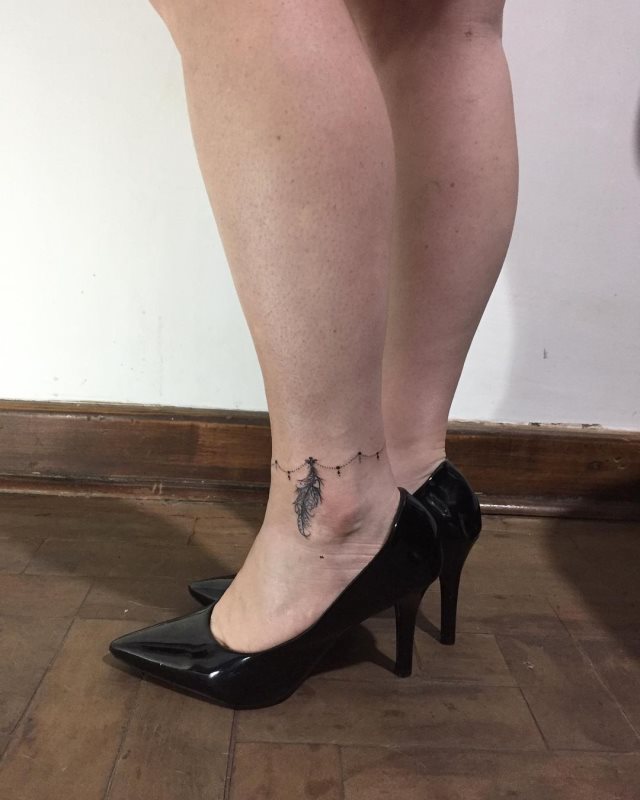 tattoo feminin de bracelet de cheville 16