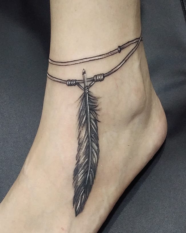 tattoo feminin de bracelet de cheville 34