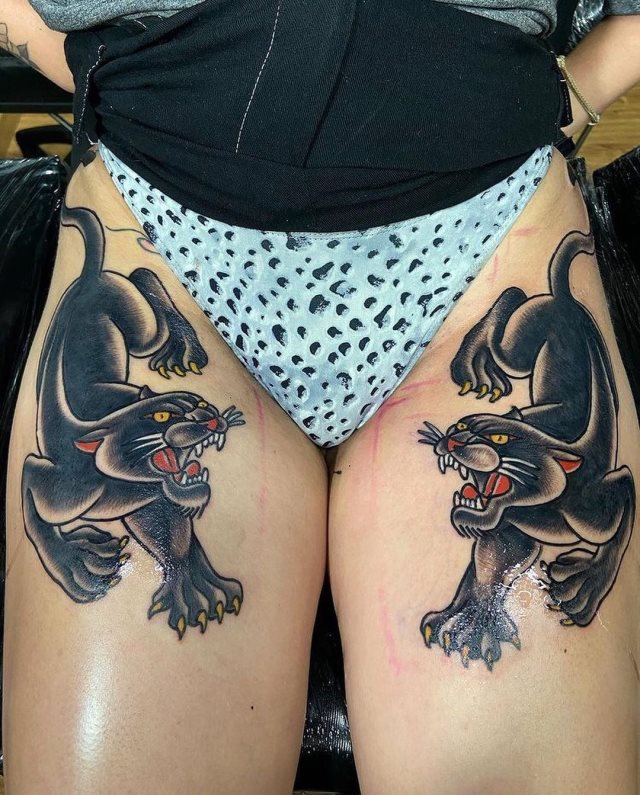 tattoo feminin de panthere 25
