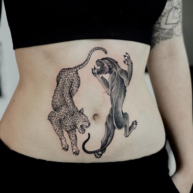tattoo feminin de panthere 41
