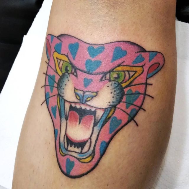 tattoo feminin de panthere 46