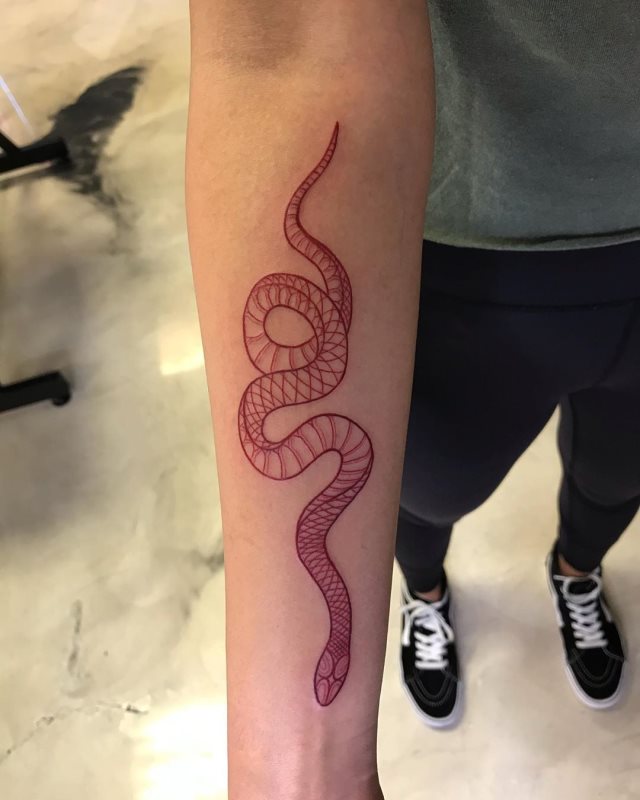 tattoo feminin de serpent 66