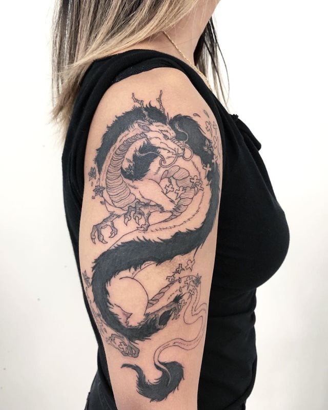 tattoo feminin dragon 34