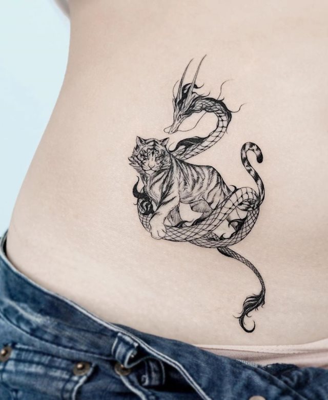 tattoo feminin dragon 39