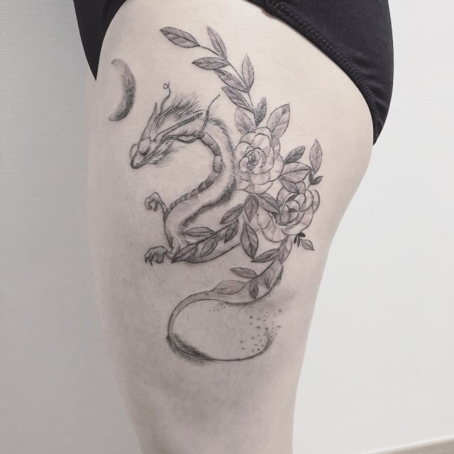 tattoo feminin dragon 41