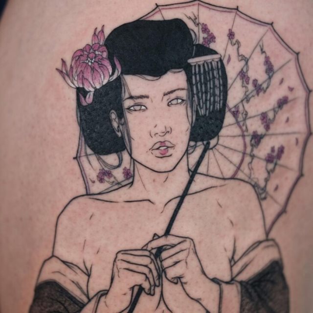 tattoo feminin geisha 05
