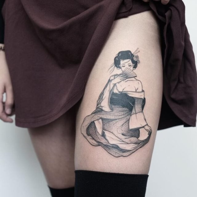 tattoo feminin geisha 13