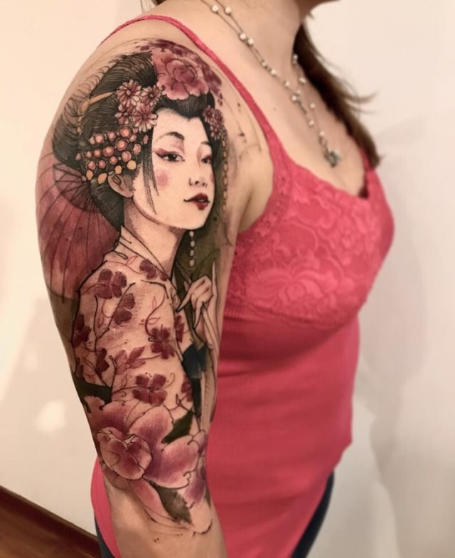 tattoo feminin geisha 15