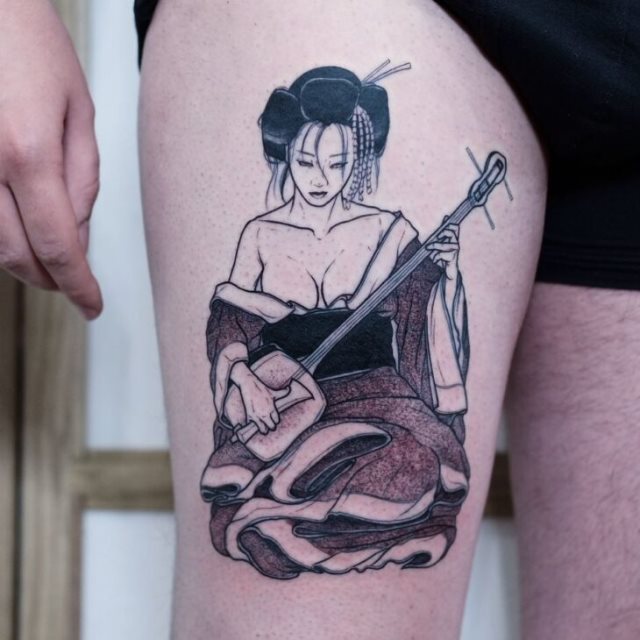 tattoo feminin geisha 46