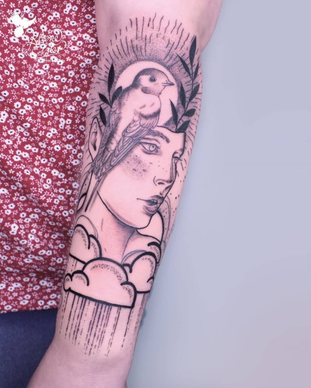 tattoo feminin hirondelle 66