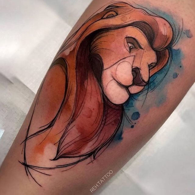 tattoo feminin lion 48