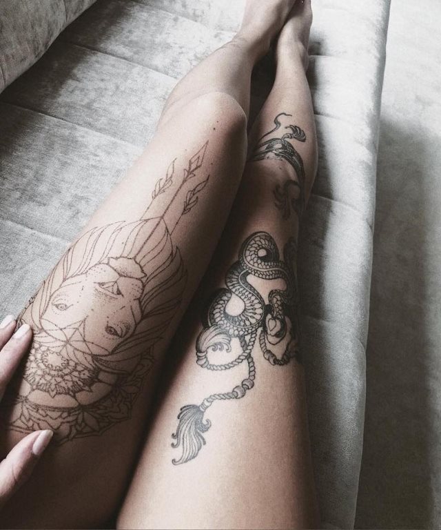 tattoo feminin lion 67