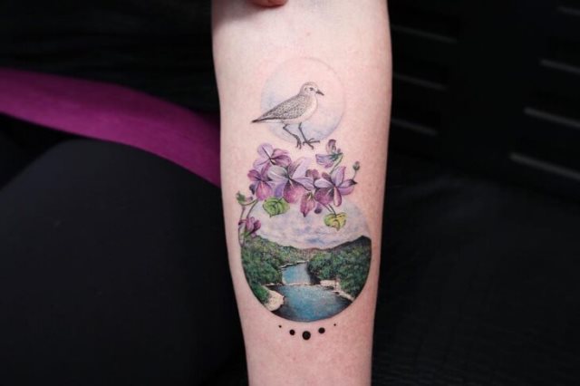 tattoo feminin oiseau 08