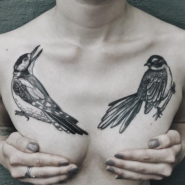 tattoo feminin oiseau 16