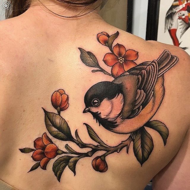 tattoo feminin oiseau 23