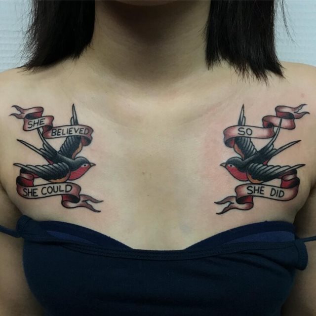 tattoo feminin oiseau 39