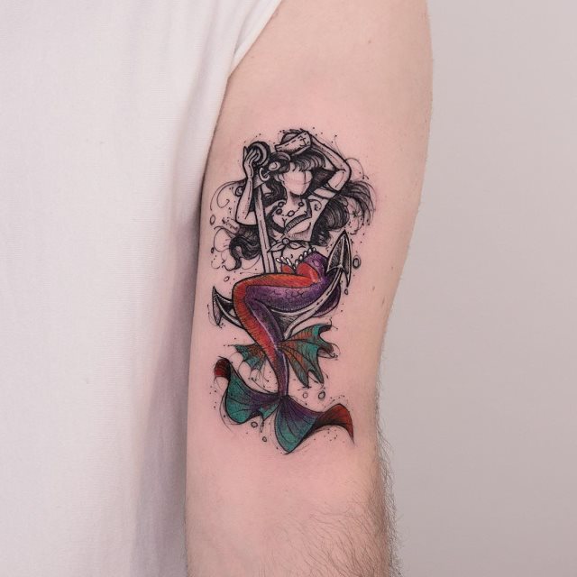 tattoo feminin sirene 51