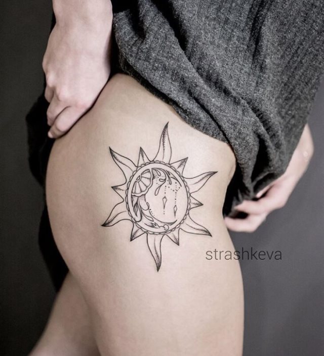 tattoo feminin soleil 07