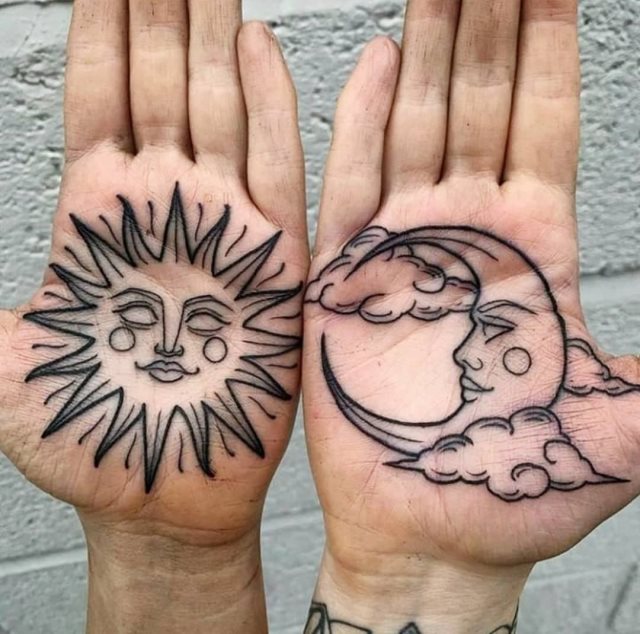 tattoo feminin soleil et la lune 17