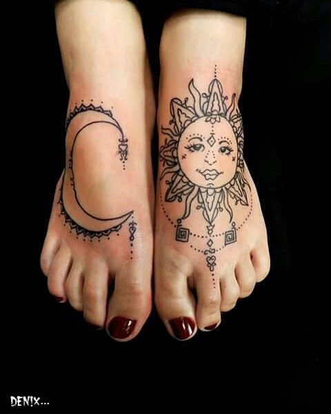 tattoo feminin soleil et la lune 19