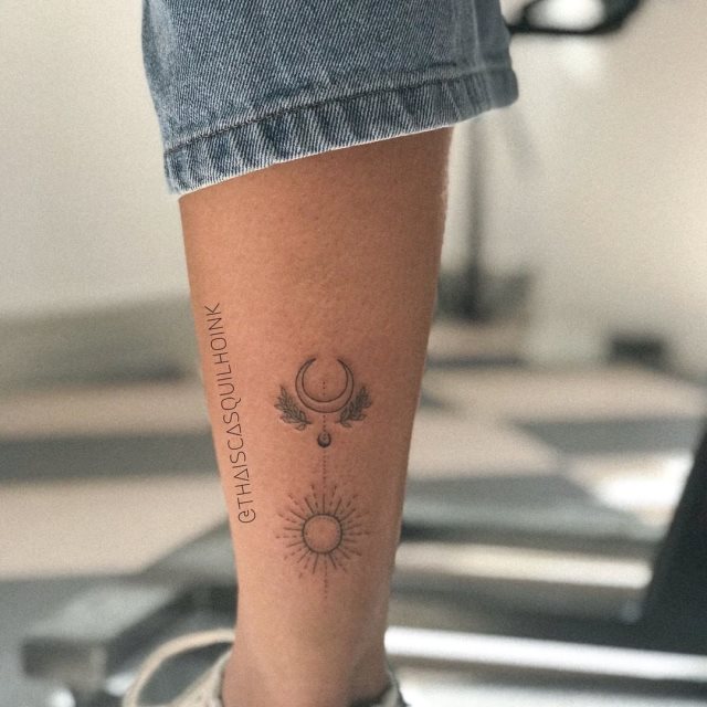 tattoo feminin soleil et la lune 24