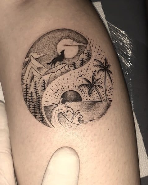 tattoo feminin soleil et la lune 33