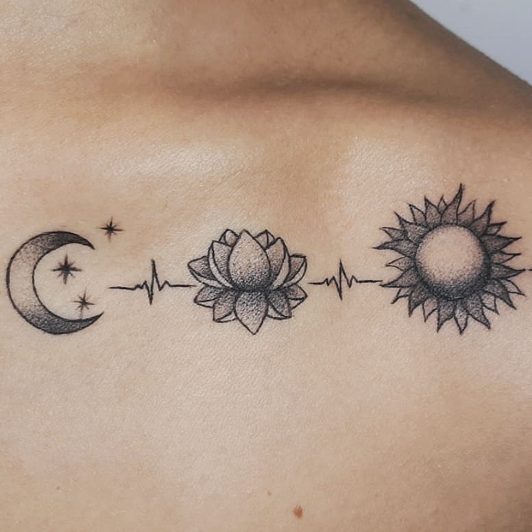 tattoo feminin soleil et la lune 34