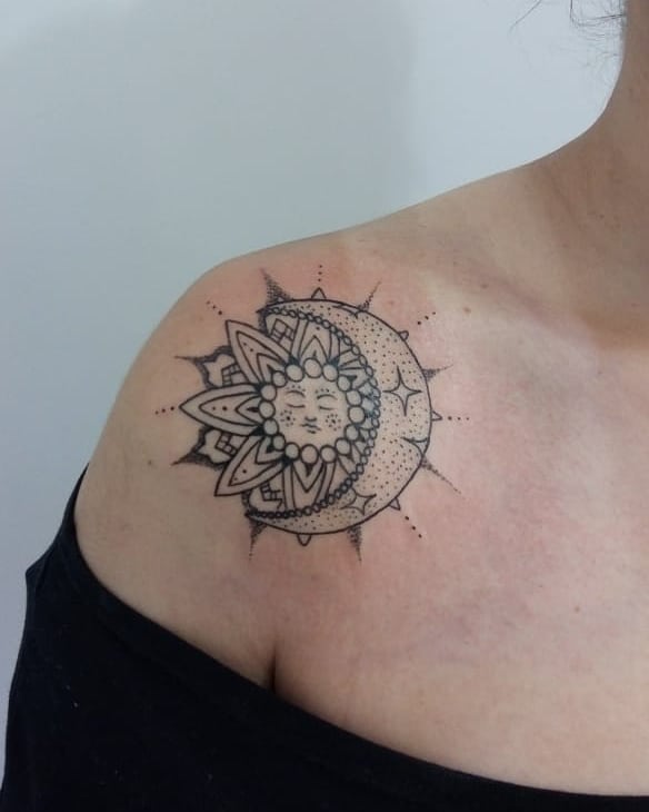 tattoo feminin soleil et la lune 39